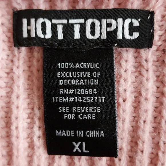 Hot Topic Pink & White Kawaii Wings Embroidered Long Sleeve Cardigan Size XL - Picture 8 of 9